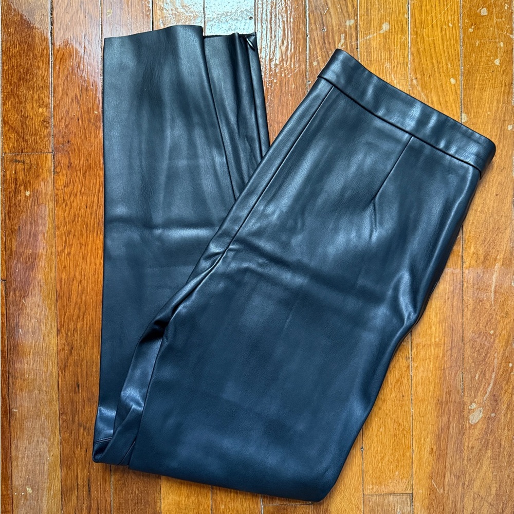 Black Faux Leather Pants